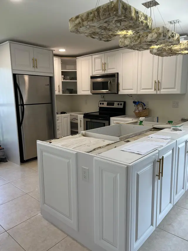 White kitchen remodel in progress