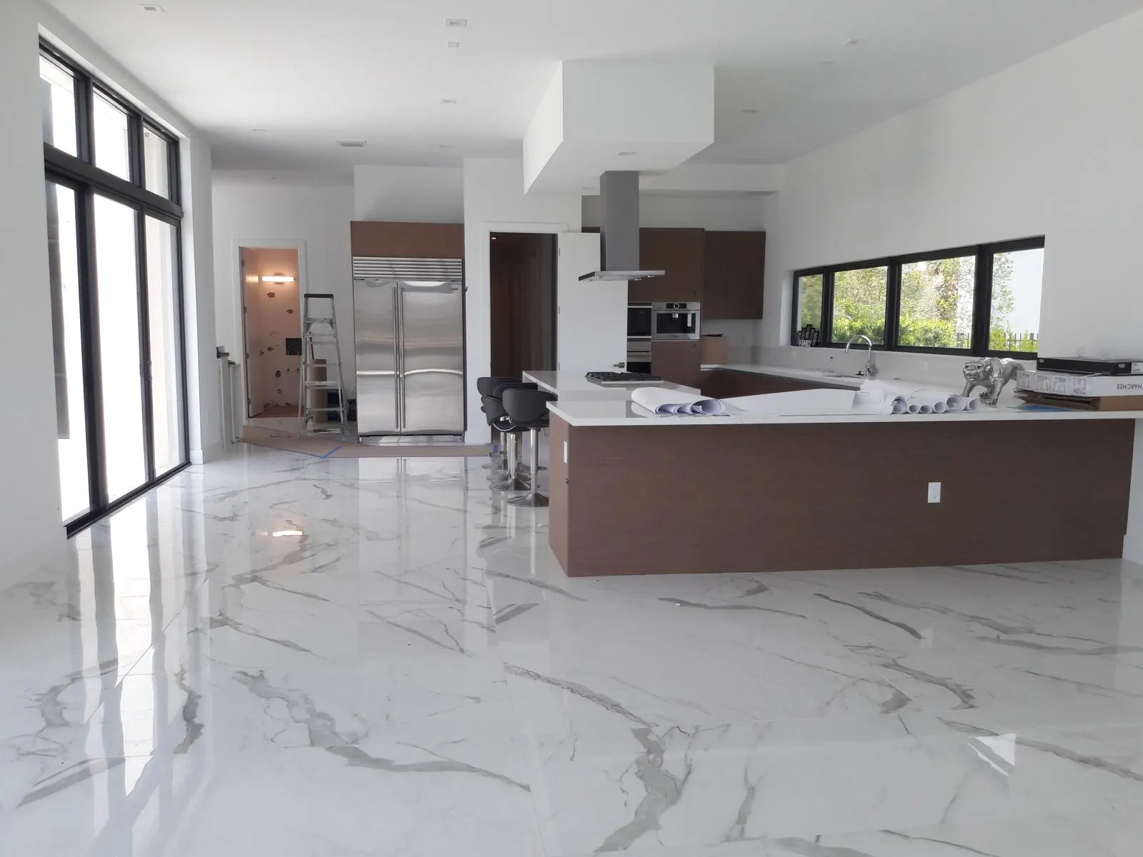 Modern remodeled kitchen and living space in Hollywood, FL